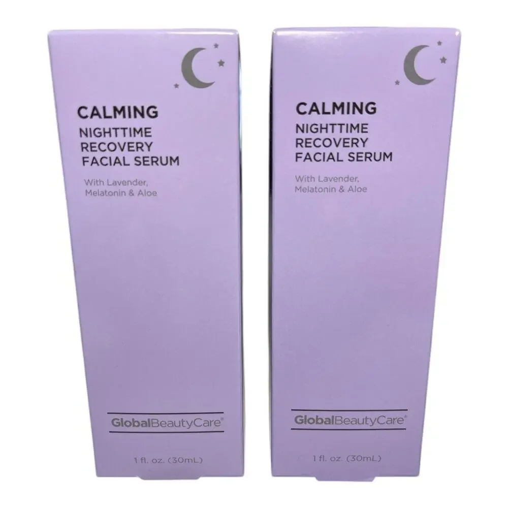 GLOBAL BEAUTY CARE Calming Nighttime Recovery Facial Serum~ 2 pack~ 1 fl oz per